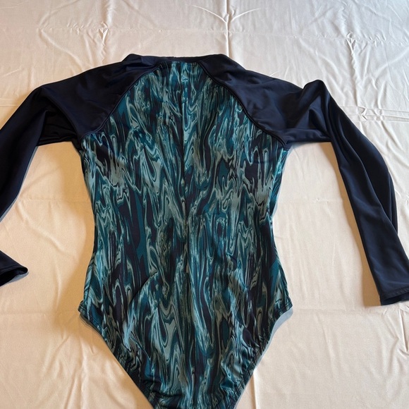 All in motion Blue and Black Long Sleeve Swimsuit - Picture 4 of 11